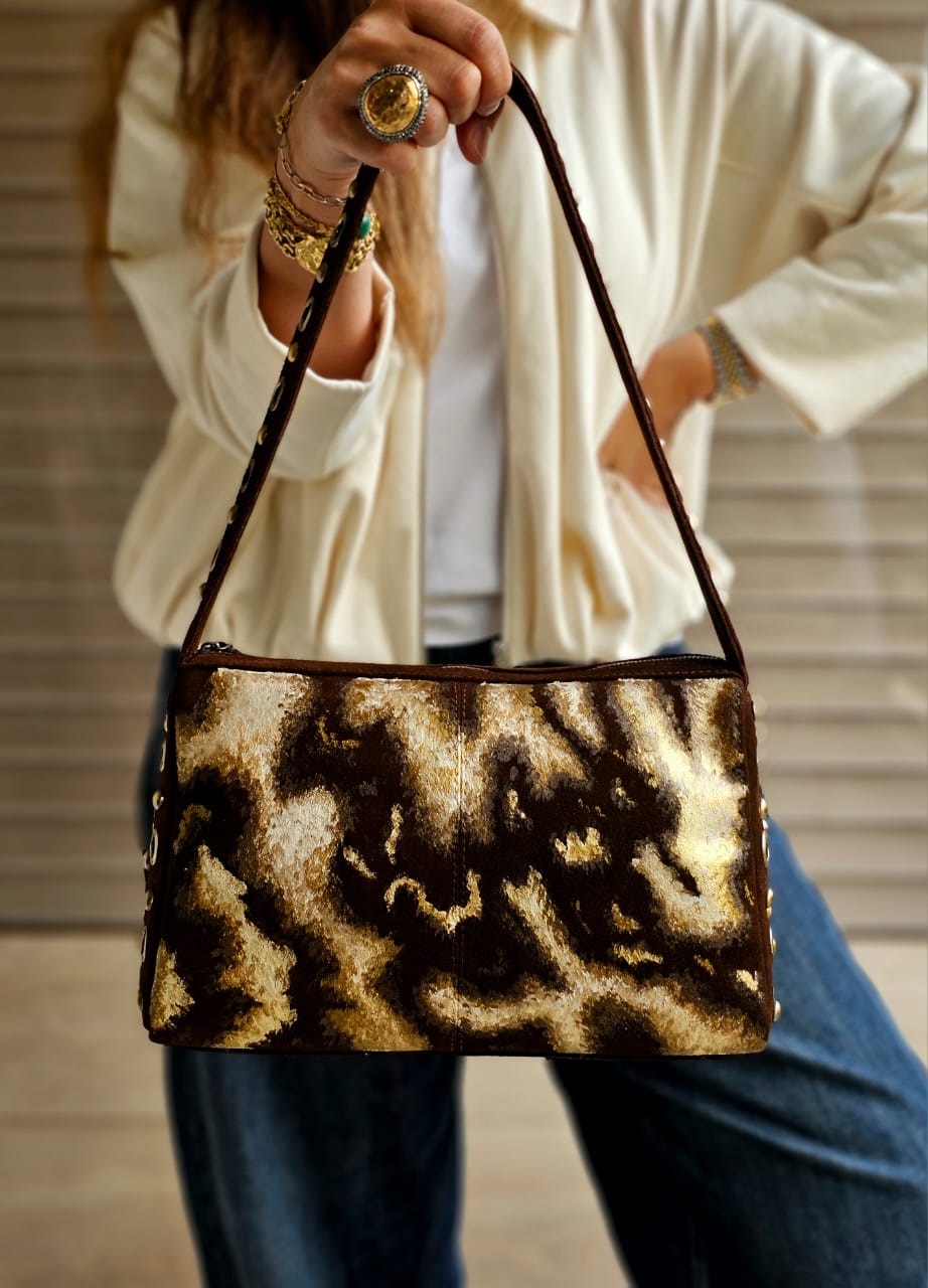 Chamois Studded Shoulder Bags