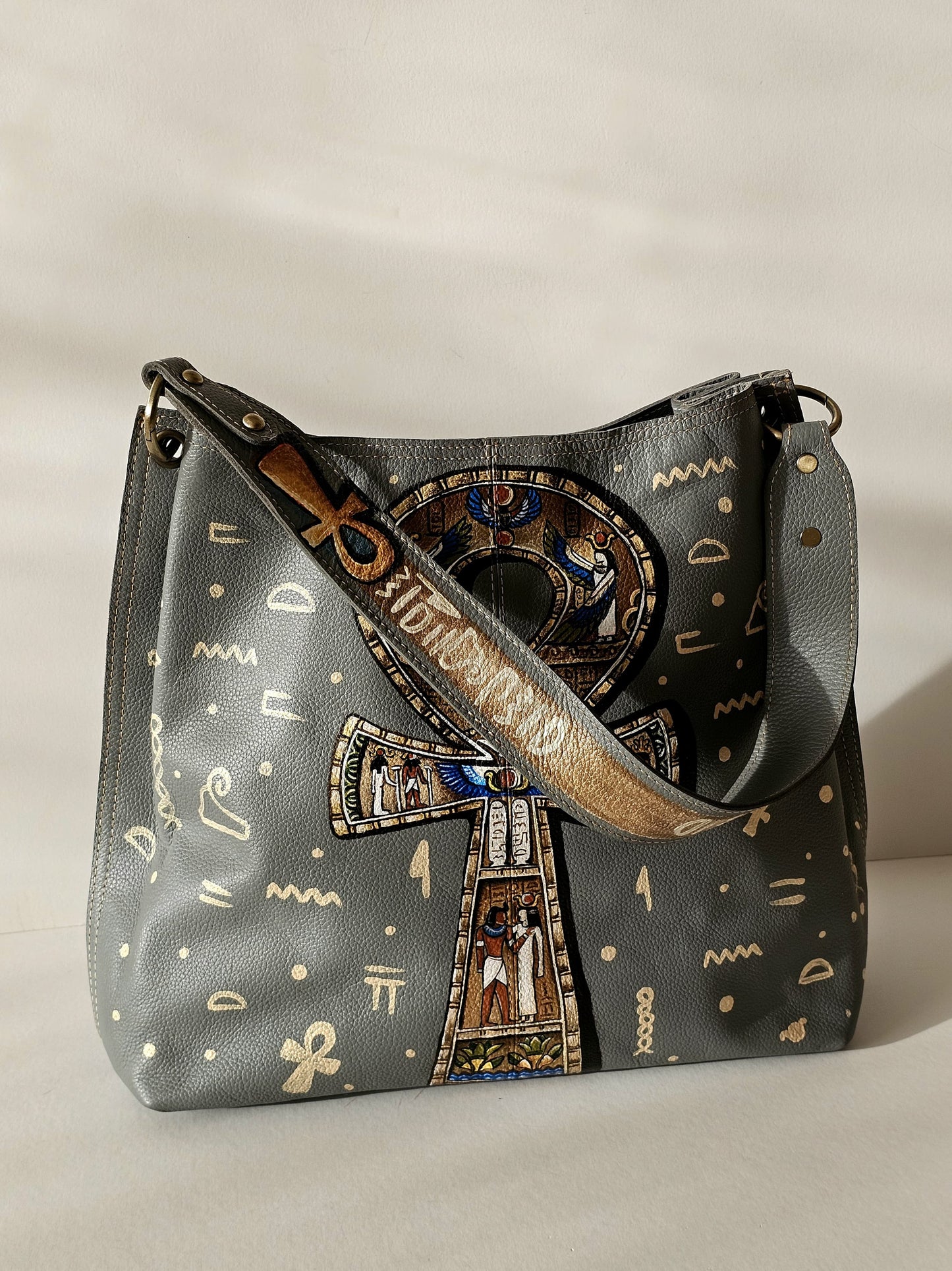 Large Leather Bag X Pharoic Key of Life