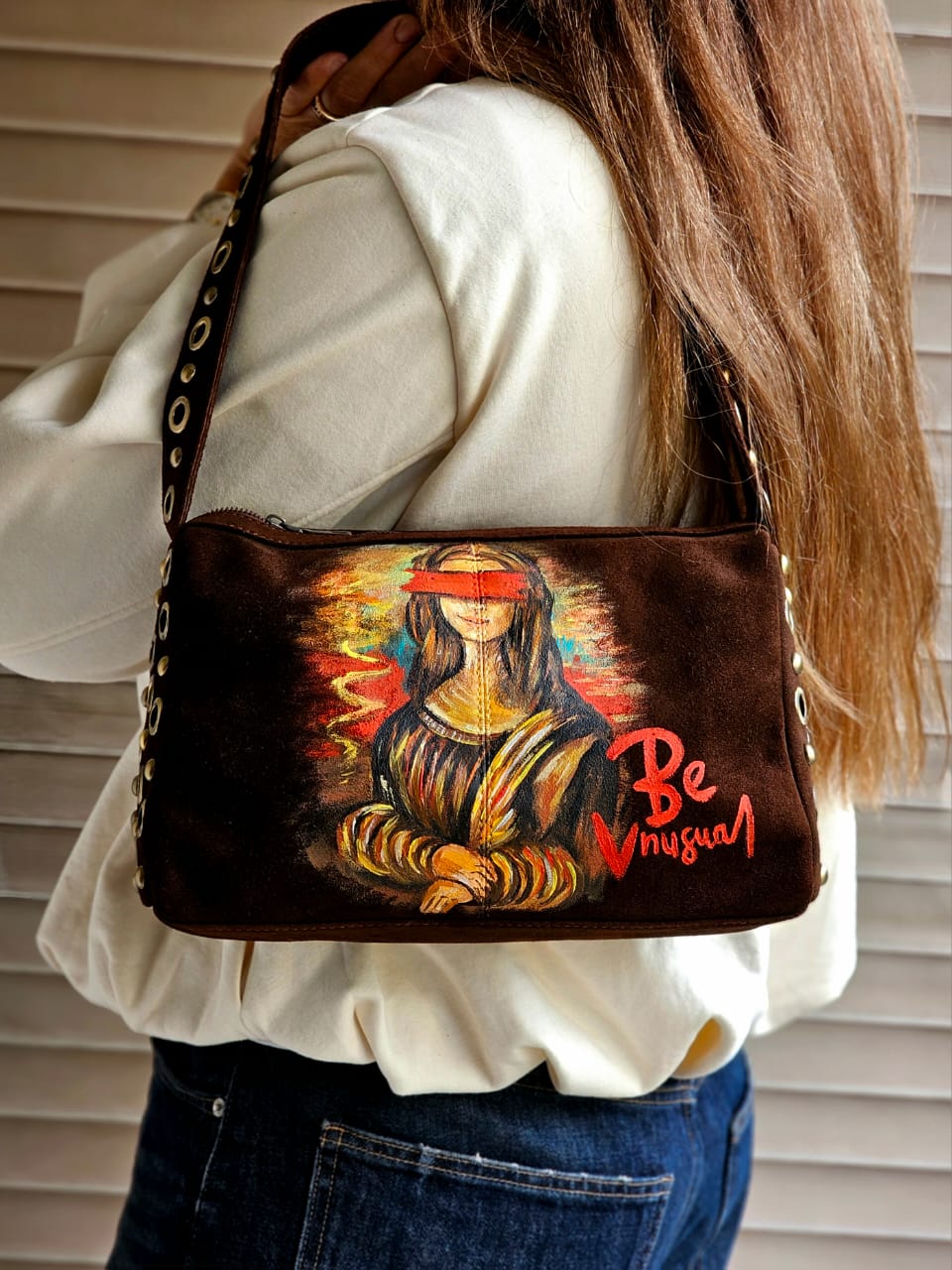 Chamois Studded Shoulder Bags