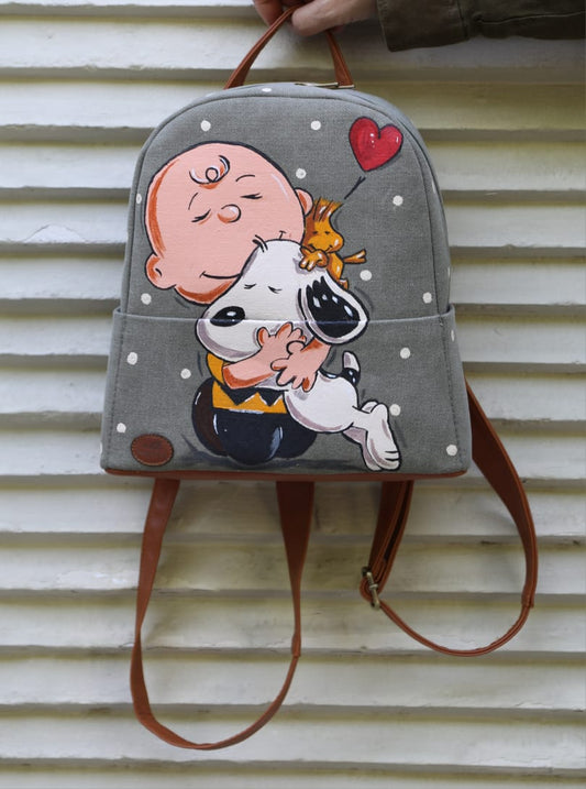 Medium Backpack Grey X Snoopy Hug